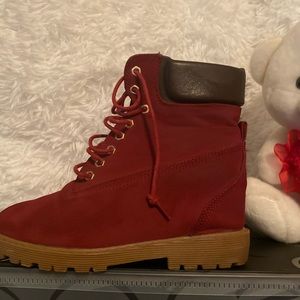 Burgundy boots